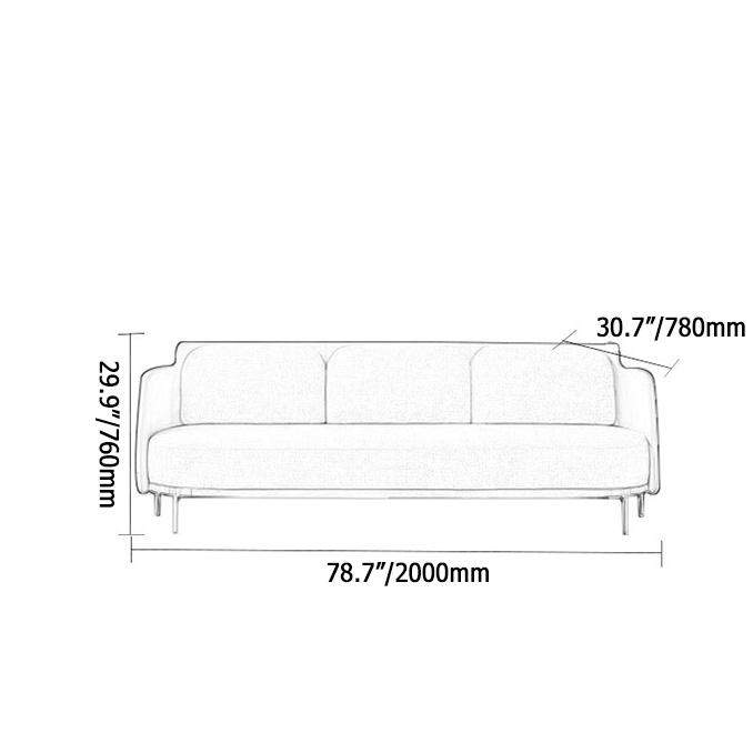 Modern Mid-Century Upholstered Sofa White & Gray Linen Brushed  Microfiber Leather Sofa-Richsoul-Furniture,Living Room Furniture,Sofas & Loveseats