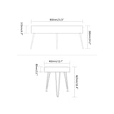 Solid Wood 2 Piece Nesting Coffee Table 3 Leg Natural Wood Veneer-Richsoul-Coffee Tables,Furniture,Living Room Furniture