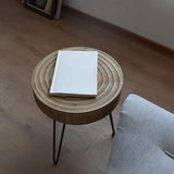 Solid Wood 2 Piece Nesting Coffee Table 3 Leg Natural Wood Veneer-Richsoul-Coffee Tables,Furniture,Living Room Furniture