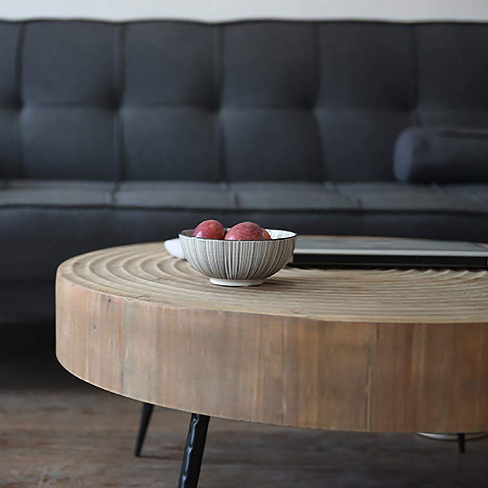 Solid Wood 2 Piece Nesting Coffee Table 3 Leg Natural Wood Veneer-Richsoul-Coffee Tables,Furniture,Living Room Furniture