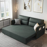64" Sleeper Sofa Bed Convertible Sofa with Storage Leath-aire Upholstery in Green-Richsoul-Daybeds,Furniture,Living Room Furniture
