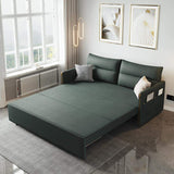 64" Sleeper Sofa Bed Convertible Sofa with Storage Leath-aire Upholstery in Green-Richsoul-Daybeds,Furniture,Living Room Furniture