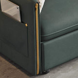 64" Sleeper Sofa Bed Convertible Sofa with Storage Leath-aire Upholstery in Green-Richsoul-Daybeds,Furniture,Living Room Furniture