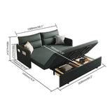 64" Sleeper Sofa Bed Convertible Sofa with Storage Leath-aire Upholstery in Green-Richsoul-Daybeds,Furniture,Living Room Furniture