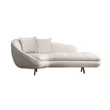 Modern Chaise Longue Sofa Upholstered Linen Sofa 3-Seater Sofa in Steel Legs-Richsoul-Furniture,Living Room Furniture,Sofas & Loveseats