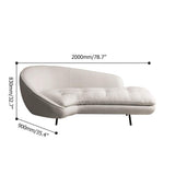 Modern Chaise Longue Sofa Upholstered Linen Sofa 3-Seater Sofa in Steel Legs-Richsoul-Furniture,Living Room Furniture,Sofas & Loveseats