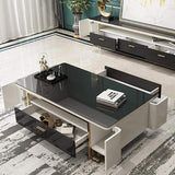 51.2" Hoxo Storage Tempered Glass Top Coffee Table with 2 Drawers & 4 Doors & Shelf-Richsoul-Coffee Tables,Furniture,Living Room Furniture
