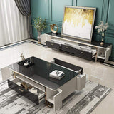 51.2" Hoxo Storage Tempered Glass Top Coffee Table with 2 Drawers & 4 Doors & Shelf-Richsoul-Coffee Tables,Furniture,Living Room Furniture