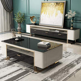 51.2" Hoxo Storage Tempered Glass Top Coffee Table with 2 Drawers & 4 Doors & Shelf-Richsoul-Coffee Tables,Furniture,Living Room Furniture