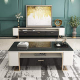 51.2" Hoxo Storage Tempered Glass Top Coffee Table with 2 Drawers & 4 Doors & Shelf-Richsoul-Coffee Tables,Furniture,Living Room Furniture