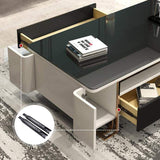 51.2" Hoxo Storage Tempered Glass Top Coffee Table with 2 Drawers & 4 Doors & Shelf-Richsoul-Coffee Tables,Furniture,Living Room Furniture