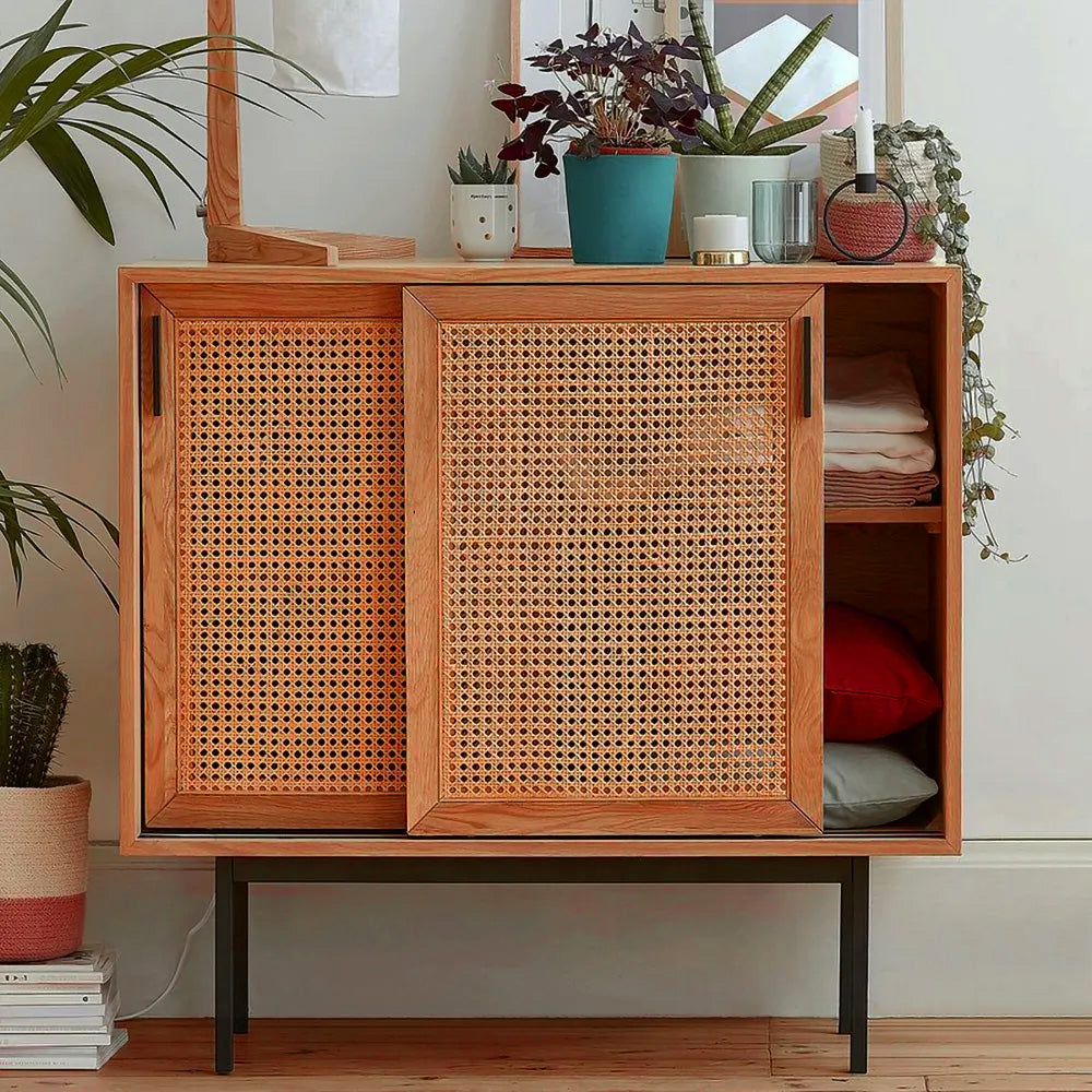 Modern Sideboard Storage Cabinet Cupboard Chest with Sliding Doors 1 Shelves
