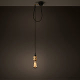 Vintage Edison Hooked Mini Pendant Lighting Fixture Single Light Brass Socket