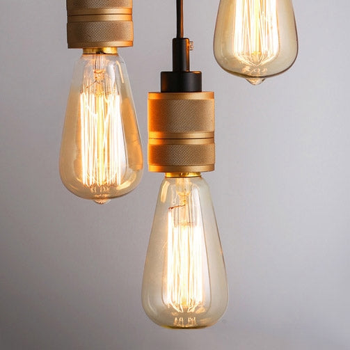 Vintage Edison Hooked Mini Pendant Lighting Fixture Single Light Brass Socket