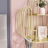 Gold Nightstand Shelf Metal Cactus Shape Bedside Shelves Modern Wall Decor Bedroom-Bookcases & Bookshelves,Furniture,Office Furniture