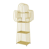 Gold Nightstand Shelf Metal Cactus Shape Bedside Shelves Modern Wall Decor Bedroom-Bookcases & Bookshelves,Furniture,Office Furniture