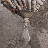 Country Style Single Light Wood Beaded Decorative Indoor Wall Sconce in Distressed