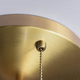 Gidu Mid-Century Pull Chain Ceiling Light Globe Glass Shade Semi Flush Mount Metal in Gold