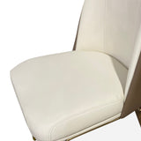 Modern Beige & Coffee Set of 2 Dining Chairs PU Upholstered with Stainless Steel Legs