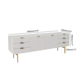 Mid Century Stylish White TV Stand with Drawers & Doors for TVs up to 70 Inch Media Console-Richsoul-Furniture,Living Room Furniture,TV Stands