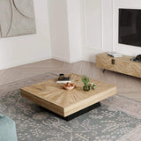 Modern Square Coffee Table with Wooden Top Black & Natural-Richsoul-Coffee Tables,Furniture,Living Room Furniture