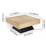 Modern Square Coffee Table with Wooden Top Black & Natural-Richsoul-Coffee Tables,Furniture,Living Room Furniture