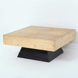 Modern Square Coffee Table with Wooden Top Black & Natural-Richsoul-Coffee Tables,Furniture,Living Room Furniture