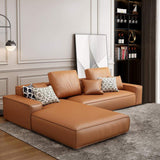 108.3" Brown Upholstered Sofa Leath-aire Sofa Sectional Sofa-Furniture,Living Room Furniture,Sectionals