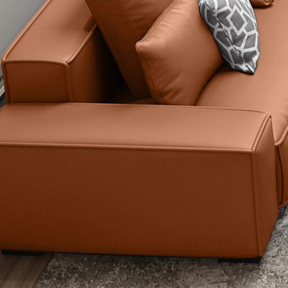 108.3" Brown Upholstered Sofa Leath-aire Sofa Sectional Sofa-Furniture,Living Room Furniture,Sectionals