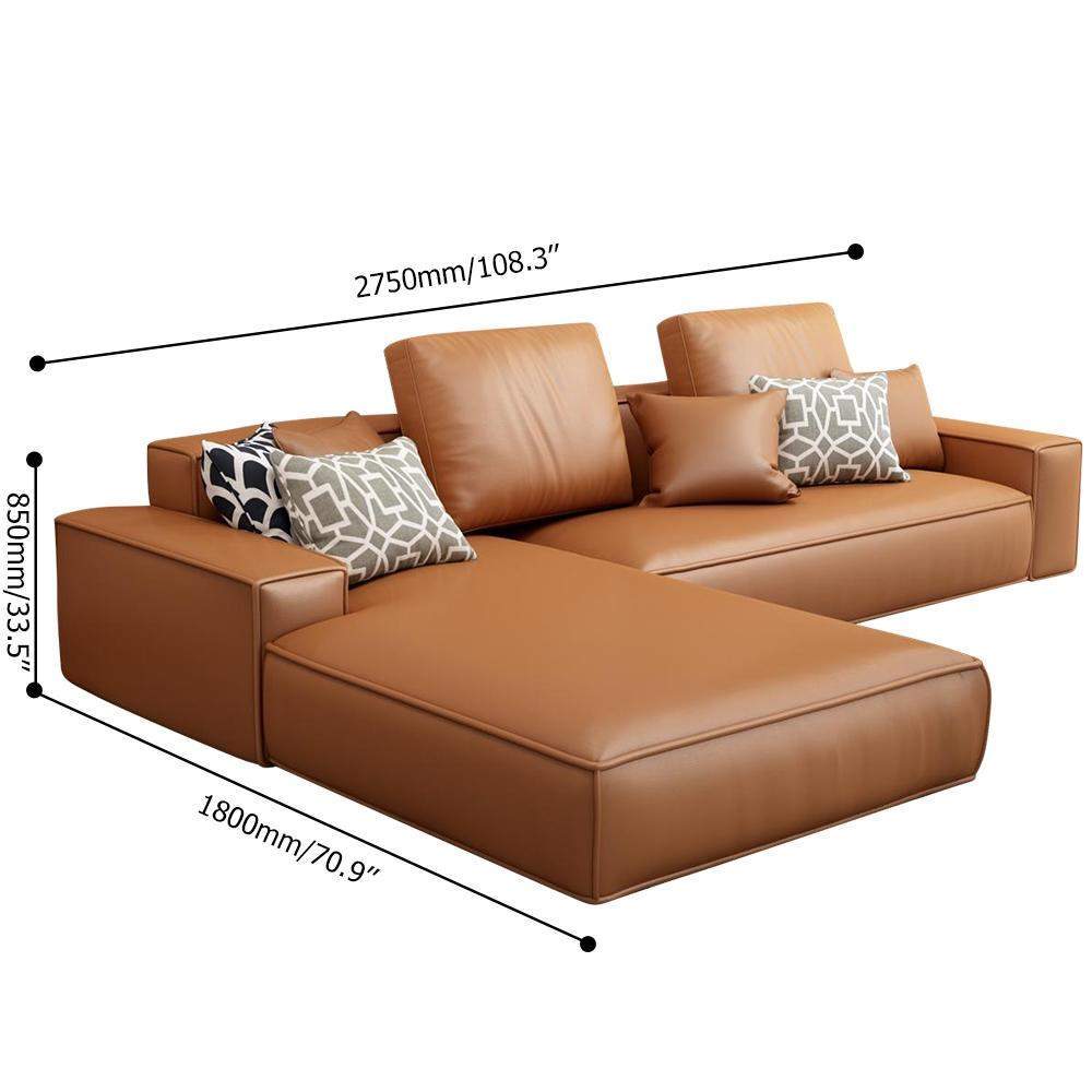 108.3" Brown Upholstered Sofa Leath-aire Sofa Sectional Sofa-Furniture,Living Room Furniture,Sectionals