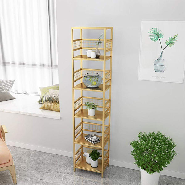 Narrow gold bookcase discount