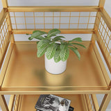 5-Tier Gold Bookshelf Metal Freestanding Narrow Bookcase-Bookcases & Bookshelves,Furniture,Office Furniture
