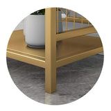 5-Tier Gold Bookshelf Metal Freestanding Narrow Bookcase-Bookcases & Bookshelves,Furniture,Office Furniture