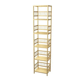5-Tier Gold Bookshelf Metal Freestanding Narrow Bookcase-Bookcases & Bookshelves,Furniture,Office Furniture