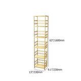 5-Tier Gold Bookshelf Metal Freestanding Narrow Bookcase-Bookcases & Bookshelves,Furniture,Office Furniture