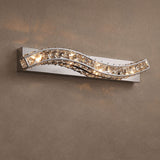 Clear Crystal Metal Base 4-Light Modern Bathroom Wall Sconce in Chrome