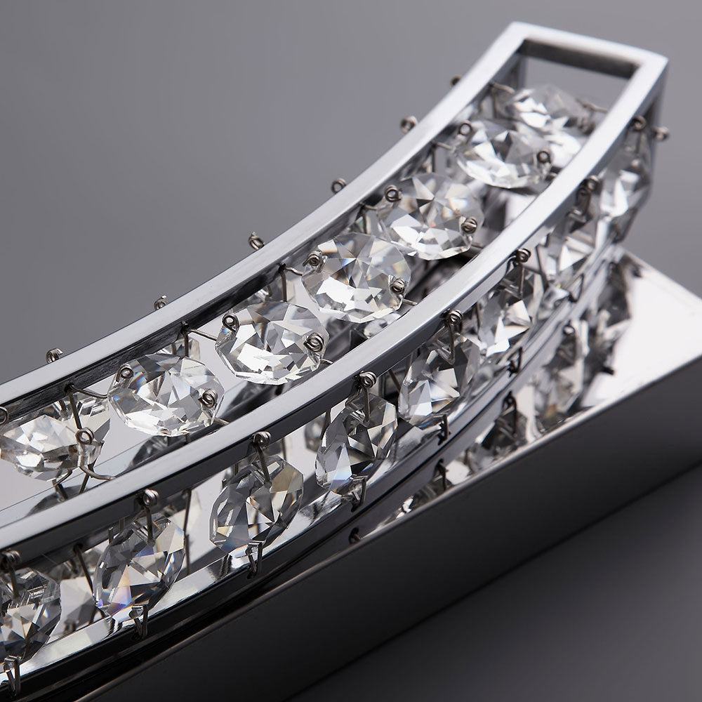 Clear Crystal Metal Base 4-Light Modern Bathroom Wall Sconce in Chrome