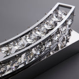 Clear Crystal Metal Base 4-Light Modern Bathroom Wall Sconce in Chrome
