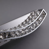 Clear Crystal Metal Base 4-Light Modern Bathroom Wall Sconce in Chrome