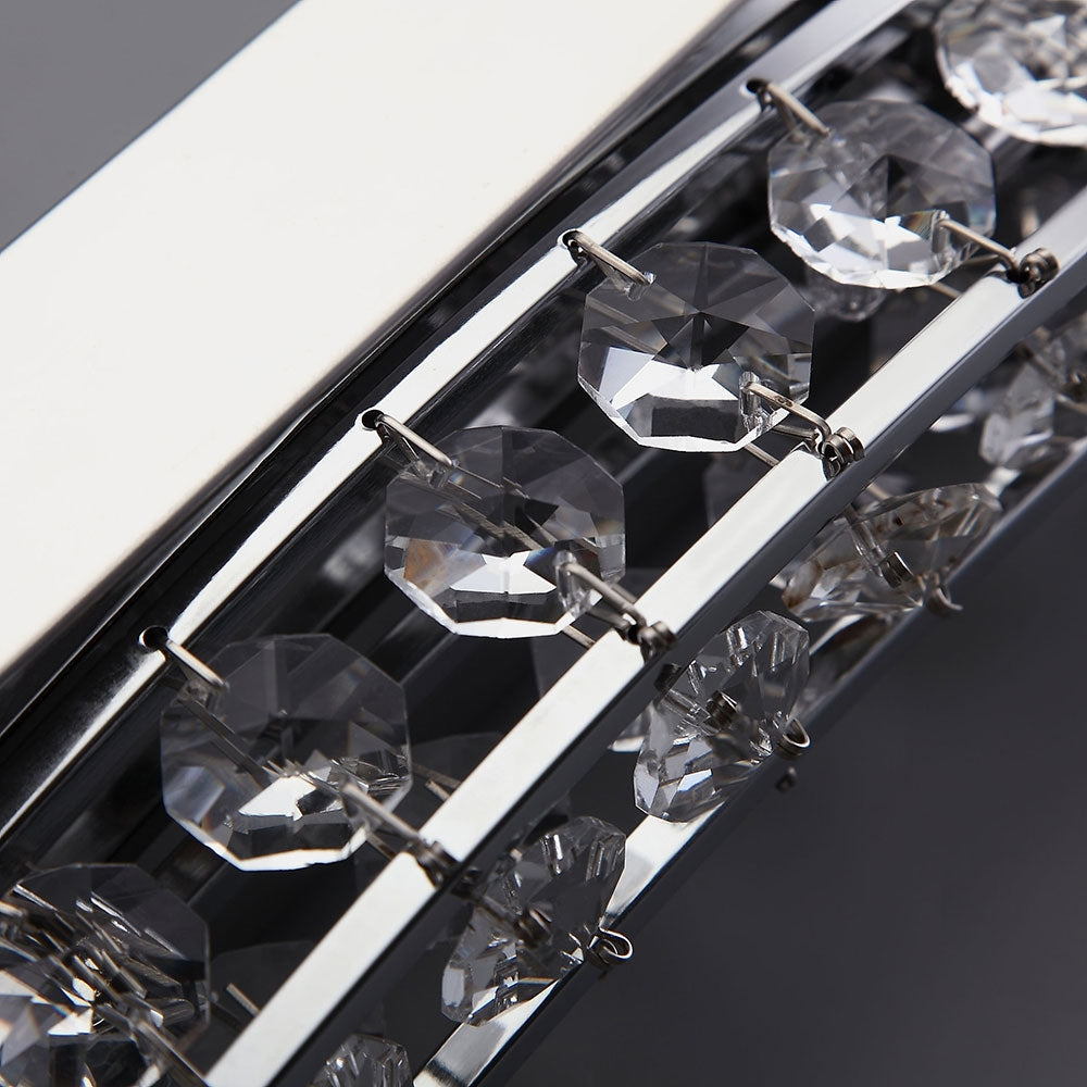 Clear Crystal Metal Base 4-Light Modern Bathroom Wall Sconce in Chrome