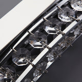 Clear Crystal Metal Base 4-Light Modern Bathroom Wall Sconce in Chrome