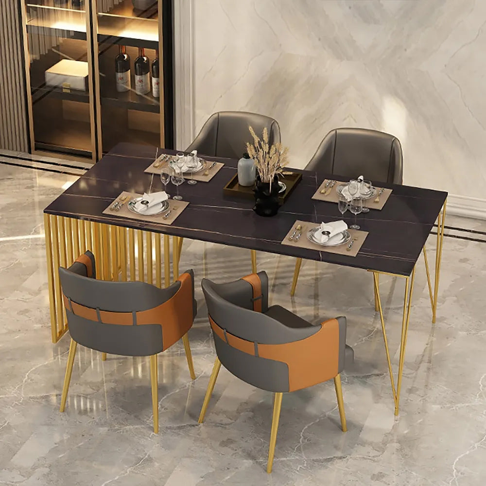 Modern Dining Chair Mid-Century Upholstered PU Leather Dining Chair with Arms Set of 2