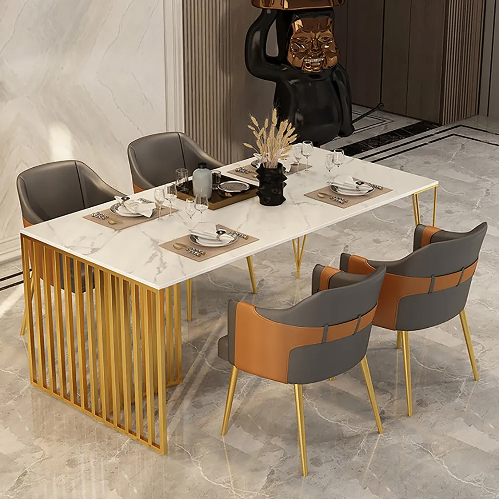 Modern Dining Chair Mid-Century Upholstered PU Leather Dining Chair with Arms Set of 2