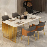 Modern Dining Chair Mid-Century Upholstered PU Leather Dining Chair with Arms Set of 2