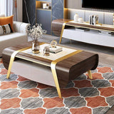 Mesa de centro rectangular de nogal y blanco de 55