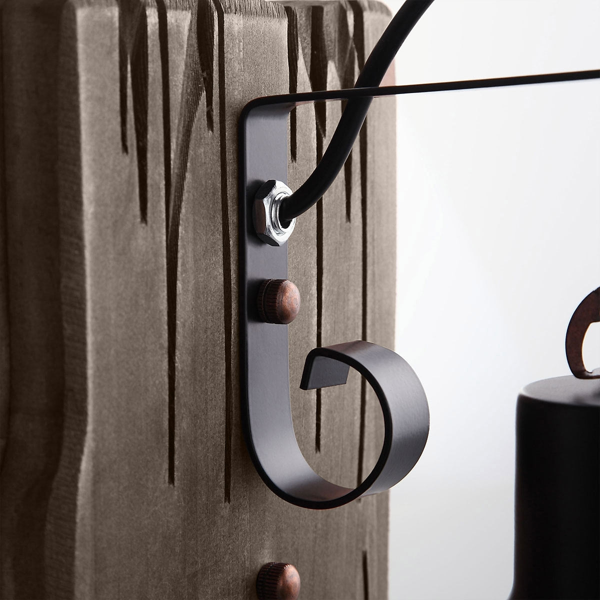 Industrial Cottage Style Metal Clear Glass Lantern 1-Light Wall Light & Wood Backplate