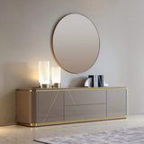 Janice Gray TV Stand with Drawer & Shelves Gold Media Console for TVs-Richsoul-Furniture,Living Room Furniture,TV Stands