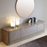 Janice Gray TV Stand with Drawer & Shelves Gold Media Console for TVs-Richsoul-Furniture,Living Room Furniture,TV Stands