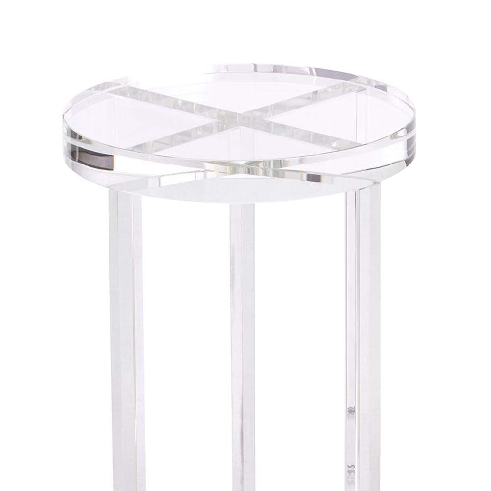 Round Clear Acrylic End Table Modern Side Table-Richsoul-End & Side Tables,Furniture,Living Room Furniture