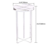 Round Clear Acrylic End Table Modern Side Table-Richsoul-End & Side Tables,Furniture,Living Room Furniture